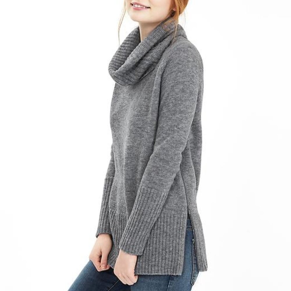 Banana Republic Side-Zip Long Turtleneck Sweater Size XL Tall‎